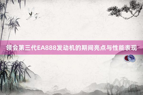 领会第三代EA888发动机的期间亮点与性能表现
